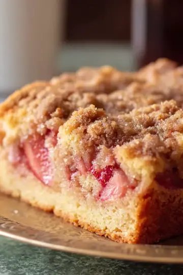 Strawberry Rhubarb Coffee Cake Easy Recipe