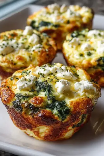 Cottage Cheese Egg Cups with Spinach and Feta