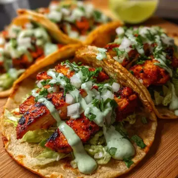 Crispy Pressed Smash Chicken Tacos with Avocado Crema