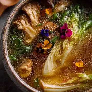 Miso Vegetable Broth with Roasted Napa Cabbage