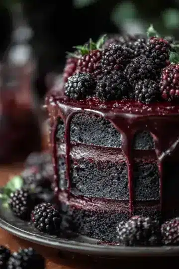 Black Velvet Halloween Cake with Blackberry Bliss Recipe