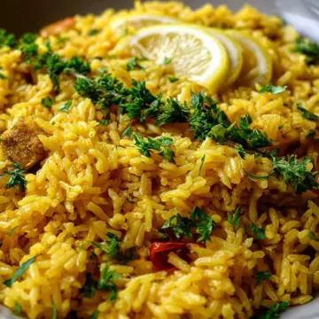 One-Pot Mediterranean Yellow Rice with Lemon and Herbs