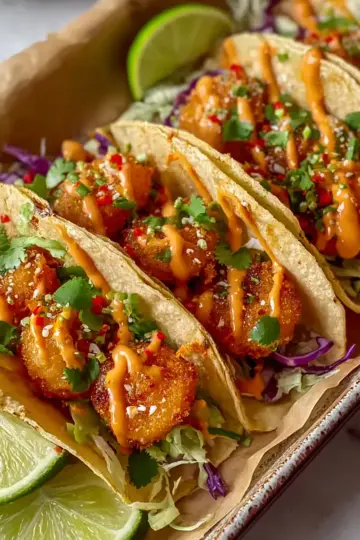 Quick Air Fryer Bang Bang Shrimp Tacos