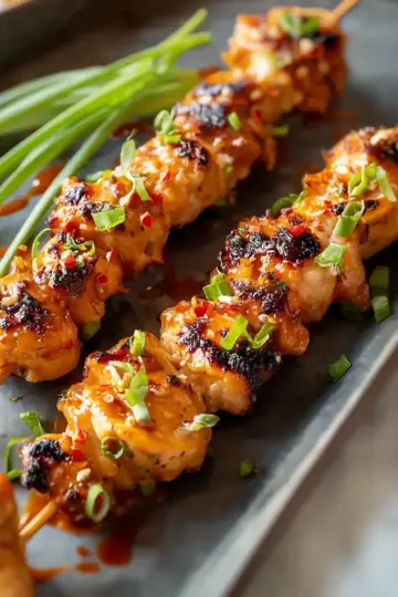Tasty Air Fryer Bang Bang Chicken Skewers